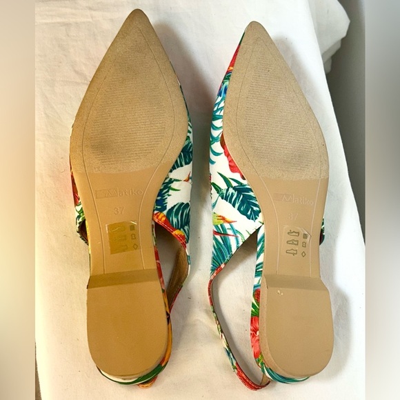 NWB Matiko Lori Sling-Back Shoes in Hawaiian Print, Pointed Toes, 6.5 US (37 EU) - Picture 7 of 13